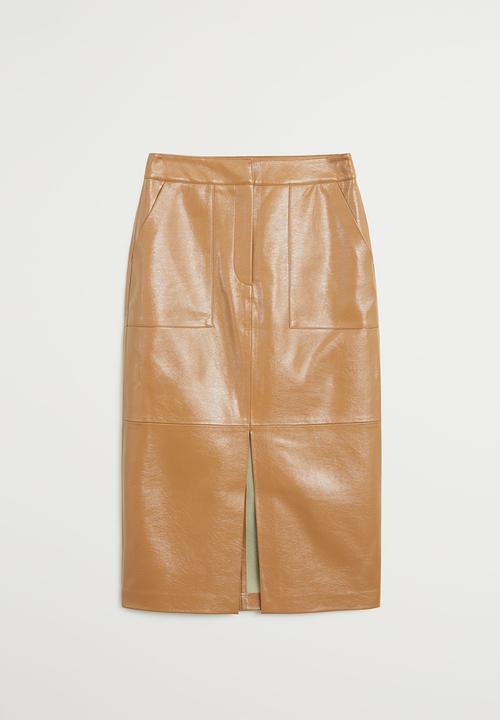 MANGO - Skirt boli - light beige
