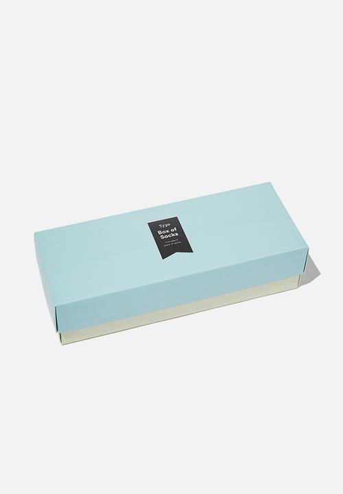 Cotton On - Earth crew box socks - blue & green