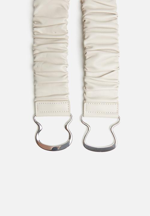 MANGO - Belt gather - white 