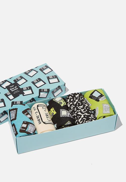 Cotton On - Retro tech box socks - multi 
