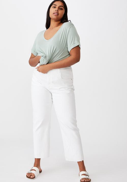 Cotton On - Curve karly short sleeve tee - washed green