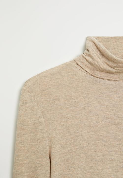 MANGO - T-shirt second - pastel brown