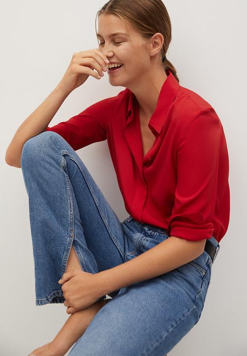 MANGO - Shirt basic - red