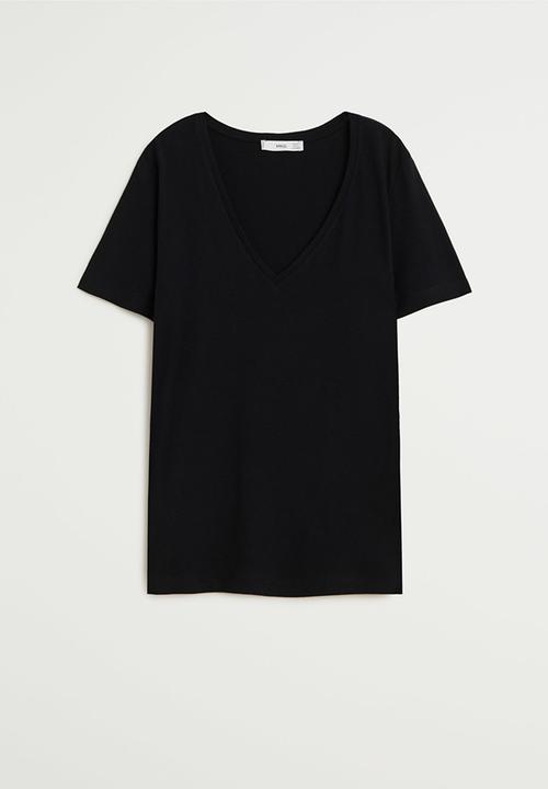 MANGO - T-shirt chalapi - black