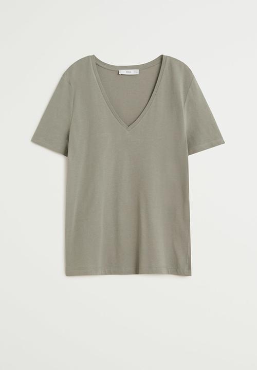 MANGO - T-shirt chalapi - medium green