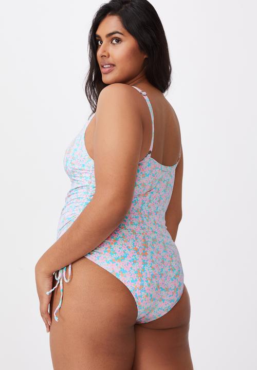 Cotton On - Curve straight neck gathered one piece full - meadow fields