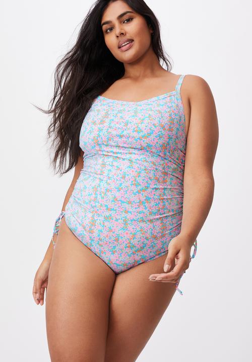 Cotton On - Curve straight neck gathered one piece full - meadow fields