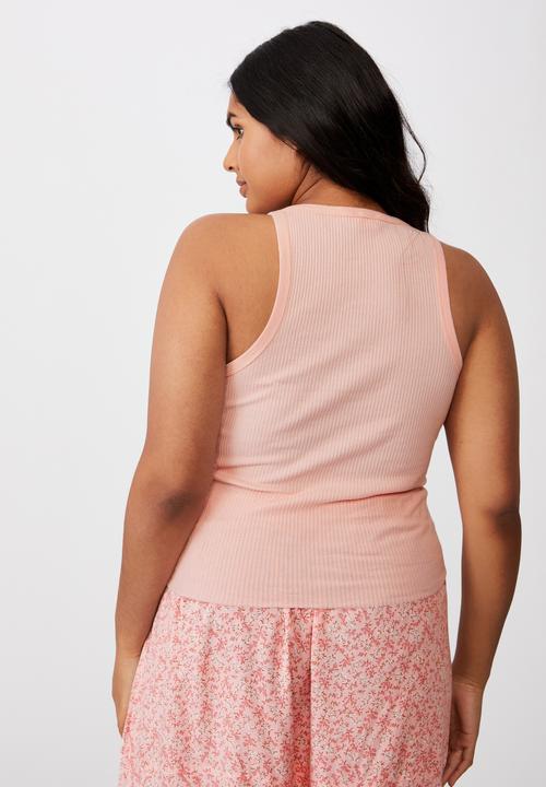 Cotton On - Curve turnback tank - sugar pink