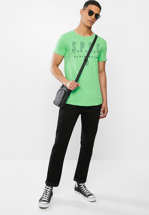 S.P.C.C - Addle fashion scooped hem t-shirt - quiet wave