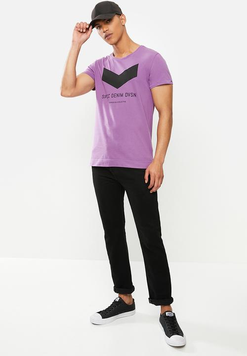 S.P.C.C - Panyer fashion side slit straight hem t-shirt - purple nitro