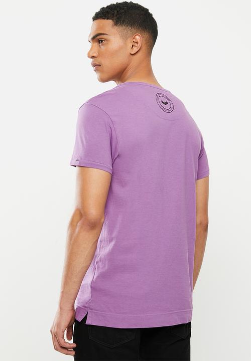 S.P.C.C - Panyer fashion side slit straight hem t-shirt - purple nitro