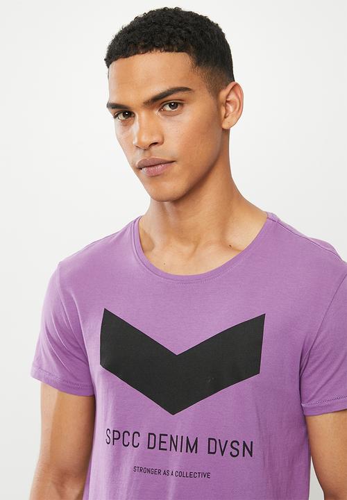 S.P.C.C - Panyer fashion side slit straight hem t-shirt - purple nitro