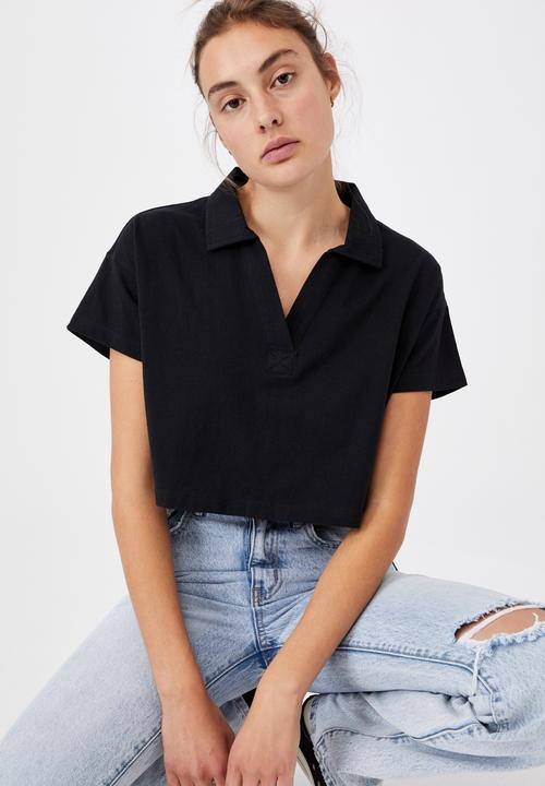 Cotton On - Ryan short sleeve polo - black