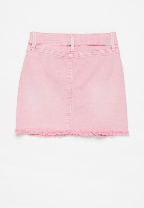 Cotton On - Finn denim skirt - pink