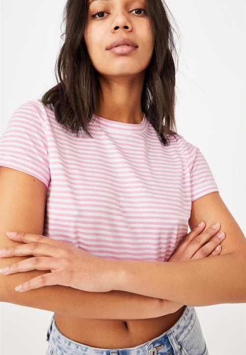 Cotton On - The baby tee - sophie stripe spring lilac & white