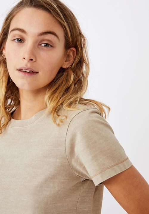 Cotton On - The baby tee - washed vintage taupe