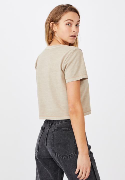 Cotton On - The baby tee - washed vintage taupe