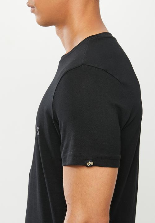 Alpha Industries - Alpha logo print tee - black mono