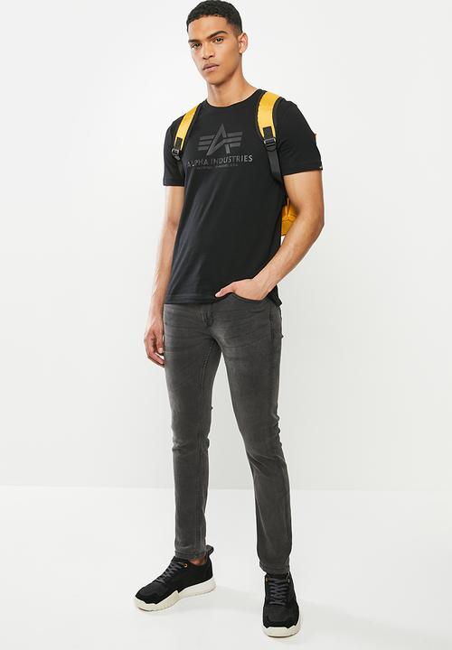 Alpha Industries - Alpha logo print tee - black mono