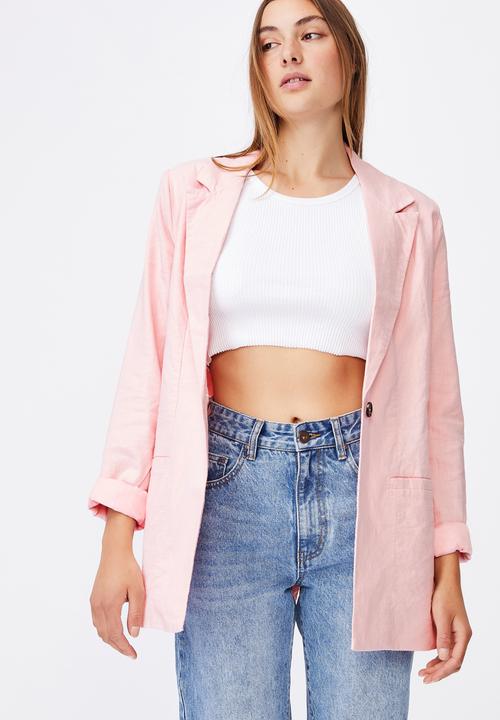 Cotton On - Ultimate linen blazer - sugar pink