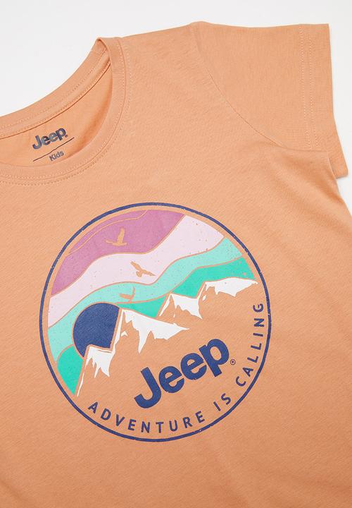 JEEP - Renae short sleeve logo tee  - coral melange