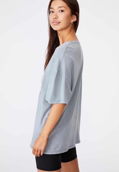 Factorie - Super relaxed graphic tee - washed grey