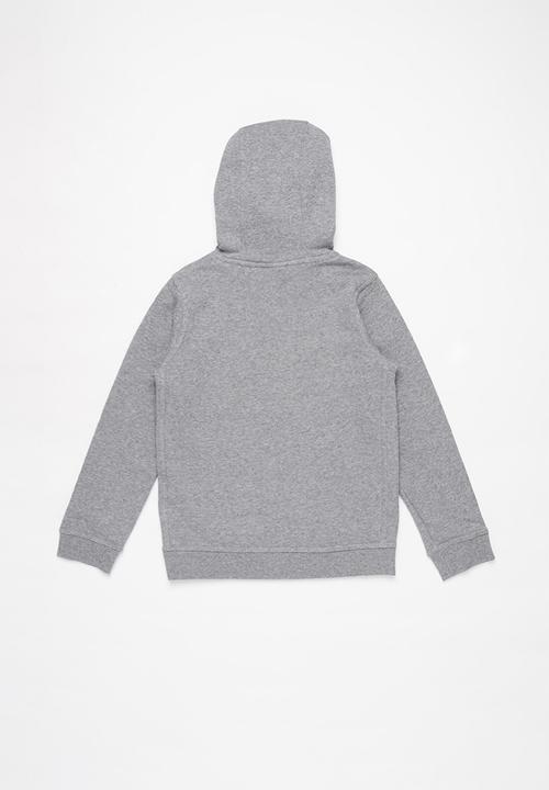 Nike - Nike club hooded long sleeve top - grey 