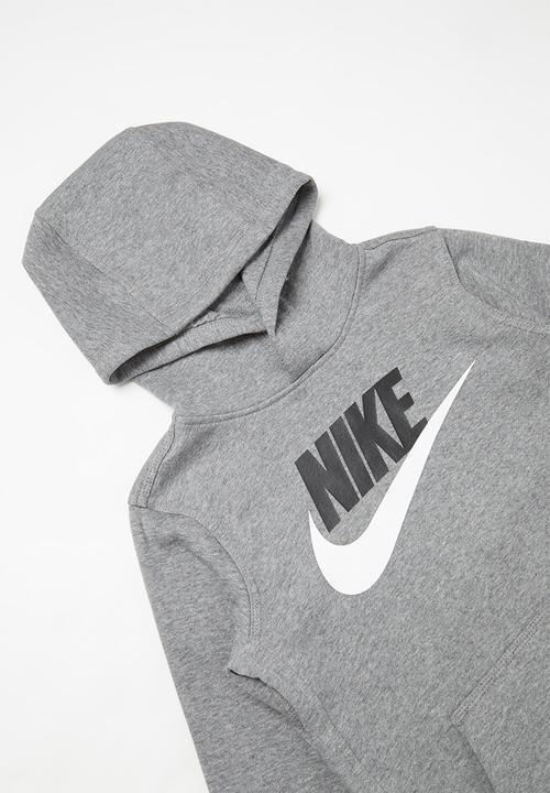 Nike - Nike club hooded long sleeve top - grey 