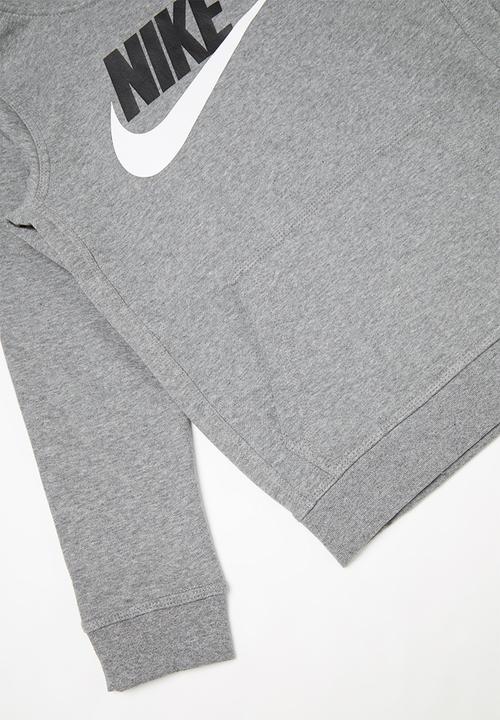 Nike - Nike club hooded long sleeve top - grey 
