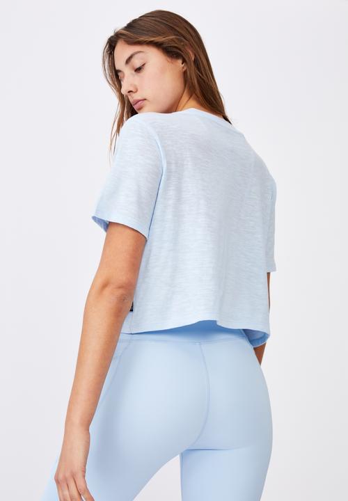 Cotton On - All things fabulous cropped tshirt - baby blue