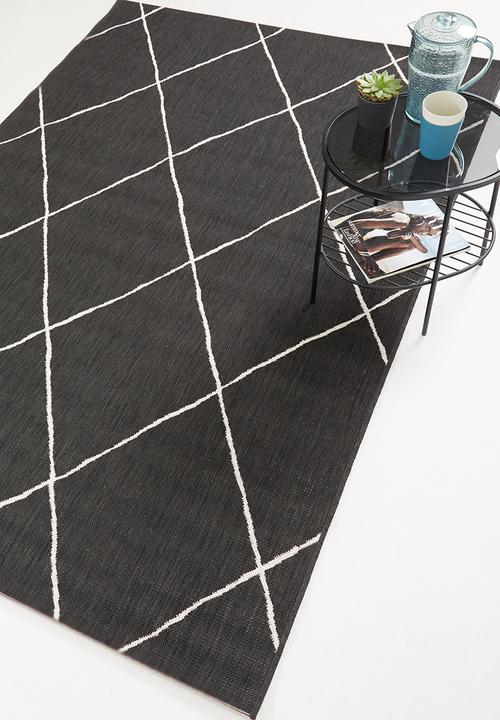 Hertex Haus - Criss cross jet (160x230) - dark grey 