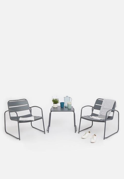 H&S - Outdoor lounging set of 3 - dark grey