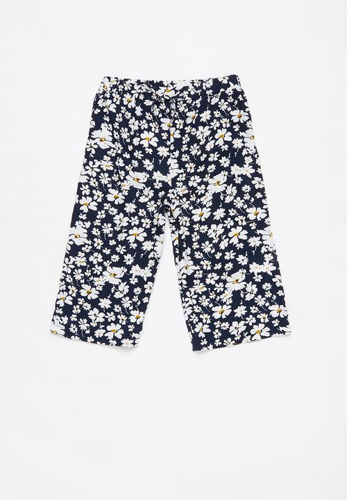 Superbalist - Elasticated culotte - navy & white 