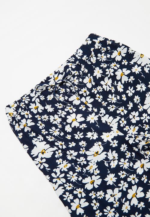 Superbalist - Elasticated culotte - navy & white 