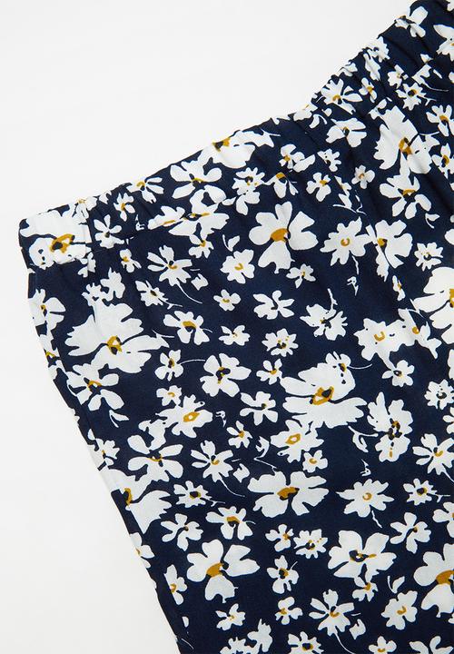 Superbalist - Elasticated culotte - navy & white 