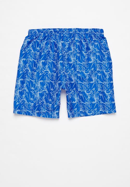 Rebel Republic - Tween boys printed board shorts - blue