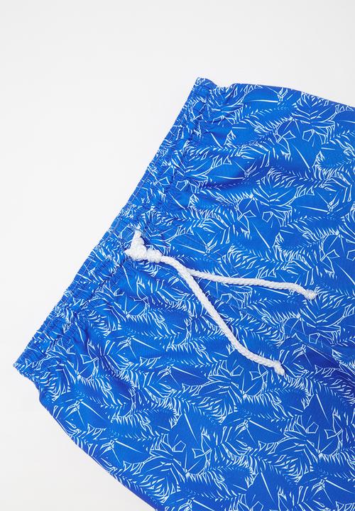 Rebel Republic - Tween boys printed board shorts - blue