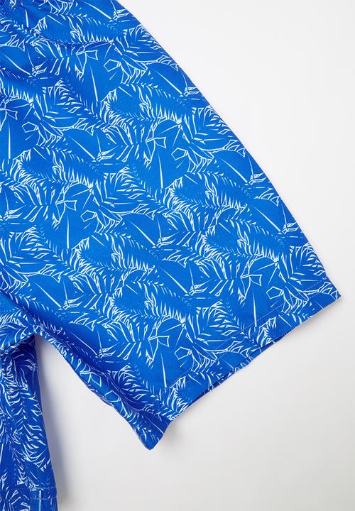 Rebel Republic - Tween boys printed board shorts - blue