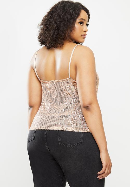 Blake - Sequin cami top - rose gold