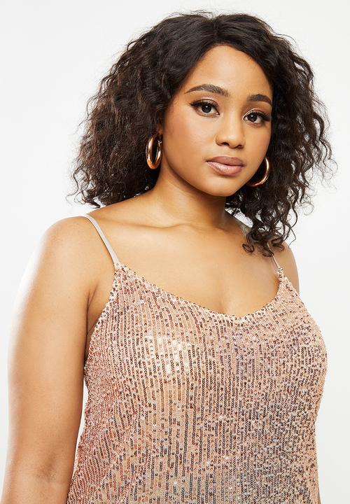 Blake - Sequin cami top - rose gold