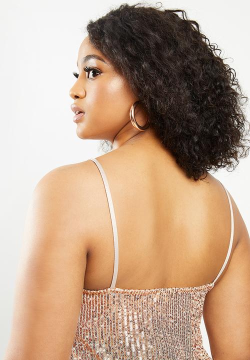 Blake - Sequin cami top - rose gold