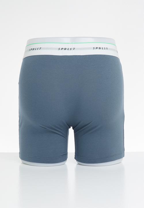 Superbalist - 2 Pack Ryder long boxer briefs - blue & grey 