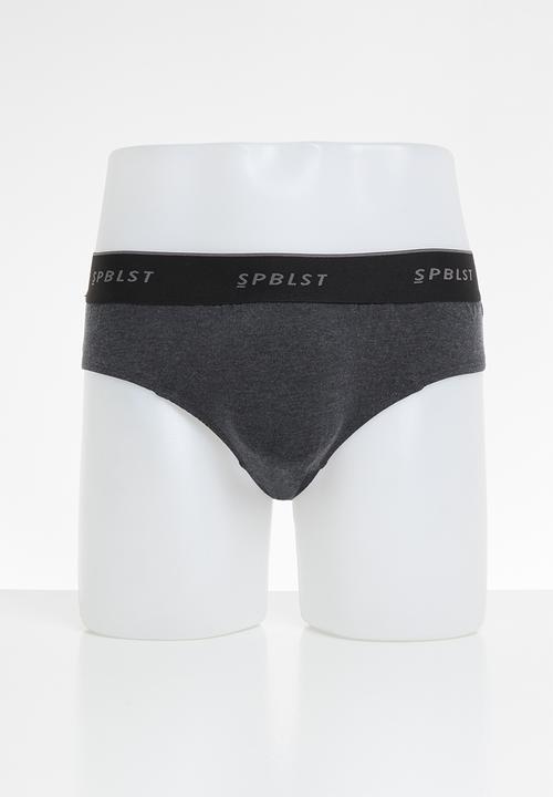 Superbalist - briefs - charcoal  & red