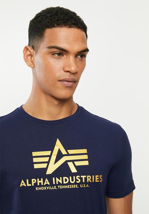 Alpha Industries - Alpha logo print tee - navy