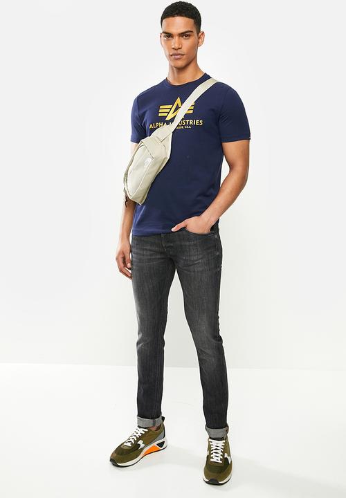 Alpha Industries - Alpha logo print tee - navy