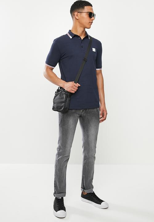 SOVIET - Haines mens s/slv fashion golfer - navy