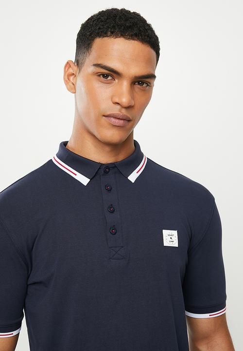SOVIET - Haines mens s/slv fashion golfer - navy