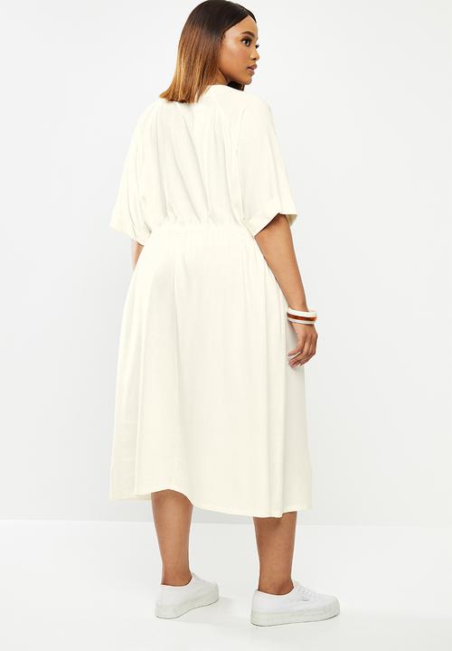 edit Plus - Linen rope dress - milk