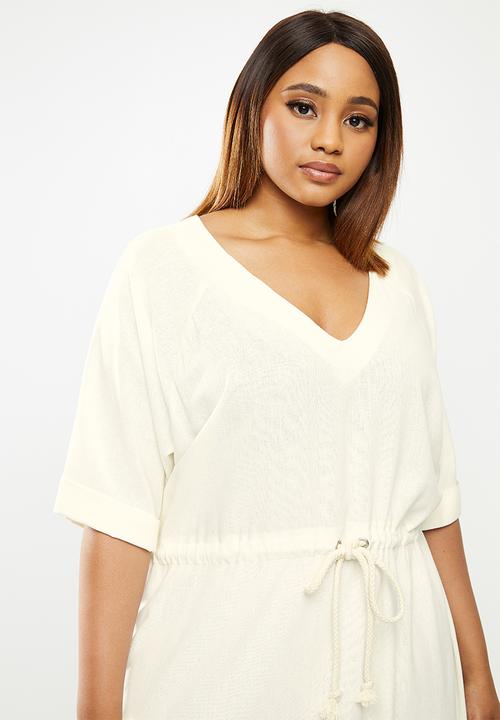 edit Plus - Linen rope dress - milk