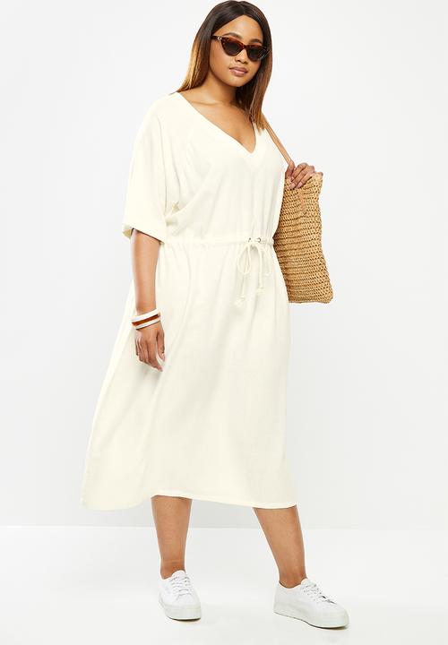 edit Plus - Linen rope dress - milk